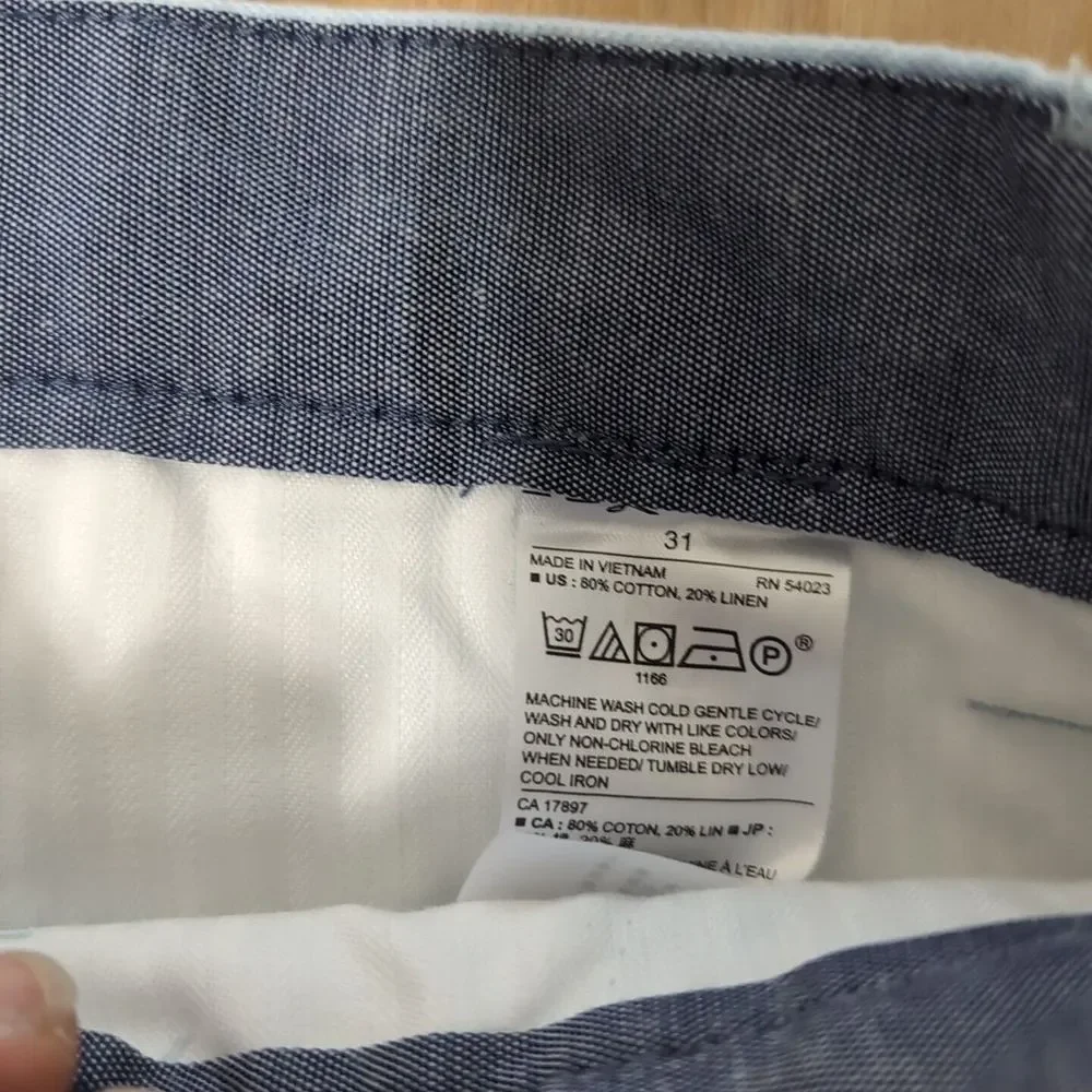 NEW Banana Republic Shorts Linen Blend Golf‎ BLUE Mens Size 31 32